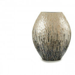 Vase Holz Grau Perlmutt DM...