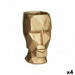 Vase 3D Gesicht Gold...