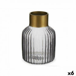 Vase Stripes Grey Golden...