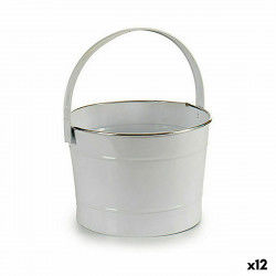 Planter Bucket White Silver...